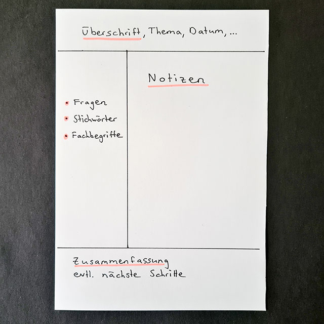 A4 Format mit 3 Spalten